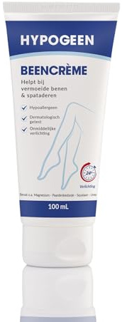 Hypogeen Beincreme 100 ml – Mit Magnesium, Rosskastanie & Urea – Hypoallergene Venenpflege für schwere, müde und unruhige Beine – Parfümfrei – Geeignet für Kompressionsstrümpfe
