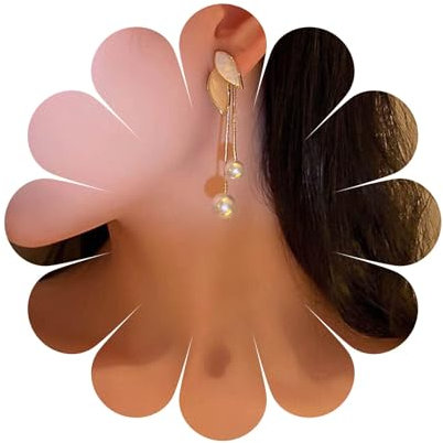 Aneneiceera Boho Lange Quaste Perle Baumeln Tropfen Ohrringe Gold Große Perle Charme Ohrringe Minimalistische Emaille Cluster Ohrstecker Erklärung Braut Perlen Ohrringe Schmuck Für Frauen Und Mädchen