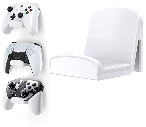 Cozycase Universale Controller Wandhalterung - Selbstklebende Controller Halter Halterung Wand für PS4/PS5/Xbox/Switch, Controller Ständer Wall Mount für Controller und Kopfhörer (Weiß)