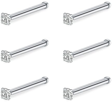 Incaton 0.8mm Nasenpiercing 20G Nasenstecker Nasenring Chirurgenstahl Nasen Stud Stecker Piercing Schmuck 1.5mm CZ