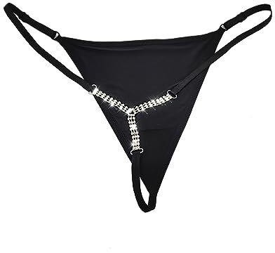 Eyraevor Damen-Stringtanga, Stringtanga, Strass, T-Rücken, Bauchkette, Unterhose, Mini-Unterwäsche, Körperschmuck (Y-Strass)