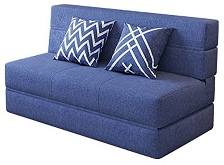 UsmAsk Bodensofa, Schlafsofa, Einzelsitz, 2 Sitze, klappbar, mit hoher Rückenlehne, gepolsterter Sitz, niedriges Sofa, Sofa, Matratze, Schlafsofa, hellgrau, 120 x 76 x 72 cm (blau, 150 x 76 x 72 cm)