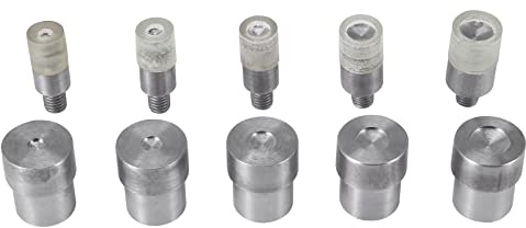 Smallterm 5 Sets Double Caps Rivets Dies(5mm/6mm/8mm/10mm/12mm), Silver