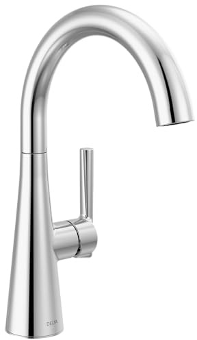 Delta Modern Chrome Single Hole Bar Sink Faucet, Single Handle Prep Sink Faucet, Chrome 14882LF