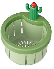 Dafape Cactus Kitchen Sink Drain Strainer, Lavello Filtro rifiuti collettore Tappo pressabile automatico di dumping Cestino per il cibo a casa Carino (verde)