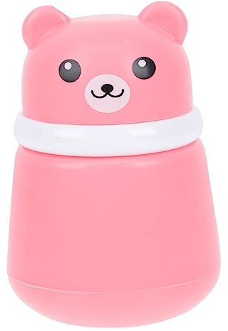 COOPHYA Bären Puderquasten Kasten Puderbehälter aus Langlebigem Material Rosa Auslaufsichere Babypuderdose für Talkum und Hautpflege
