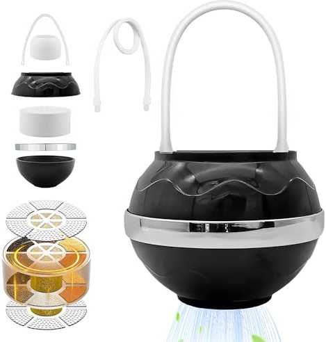 HOVCEH Bath Ball Filter, 8 Stages Bath Ball Filter-Bathtub Water Filter, Bathtub Tap Water Filter for Bathtub Water Softer Purifier Removes Contaminants Chlorine Fluoride Water Filter System (Black)