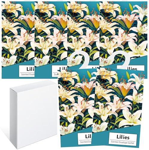 6 st tvättdoft, skåp, doftpåsar, garderob, doftfräschare, skåpdoft, fräsch, doftpåse, garderob, doft, hängande påse, skåpdeodorant naturlig lukt påse (lilie)