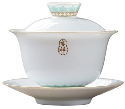NASTYA Tazas de Té Cuenco cubierto hecho a mano, cuenco individual for té pintado a mano, antiescaldado, juego de té de cerámica for el hogar Taza de Café