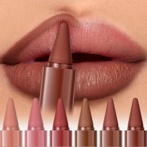 6Pcs/Set 2-in-1 Gradient Lip Liner & Lipstick Set, Ombre Effect Velvety Lipliner Lipstick, Smudge-Proof, Waterproof Mini Lip Makeup Set