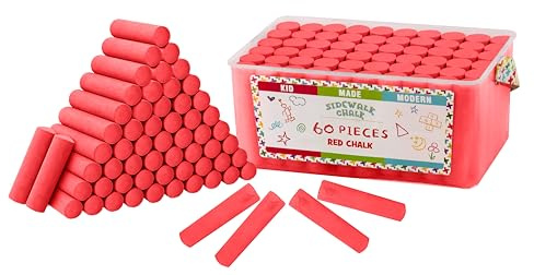 Kid Made Modern 60 Count Pack of Sidewalk Chalk (Red)