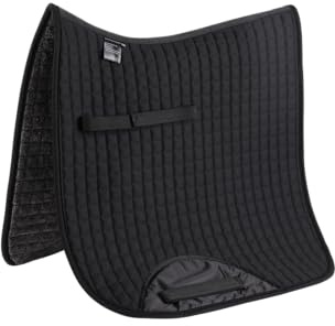 Merauno ® Baumwolle Sattelbett, Universal, Weich, Langlebig Premium Qualität Klassisches Dressage Quadrat Satteltuch Atmungsaktiv leicht zu reinigen Schwarz