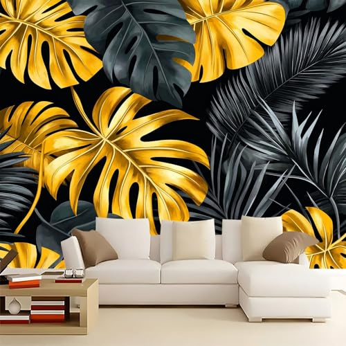 Mural Fotográfico Plantar hojas de palma 250x175 cm Murales Decorativos Pared 3D Papel Pintado, Moderno Decoración de Paredes para salón Dormitorio Pasillo Comedor