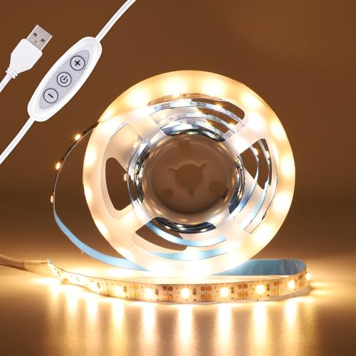 Artrastar USB LED Streifen 2M 5V 120 LED Strip Band Warmweiß 2700K | Flexibel, LitchBand, Für Schlafzimmer, Treppen, Schränke, Flure, TV Hintergrundbeleuchtung