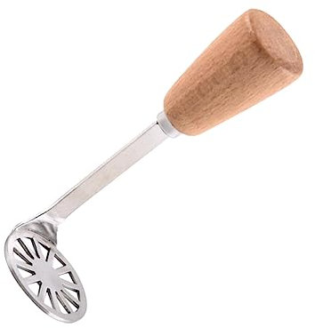 LABRIMP Stainless Steel Potato Masher Potato Ricer Wood Handle for Kitchen Use Presser for Food Supplement