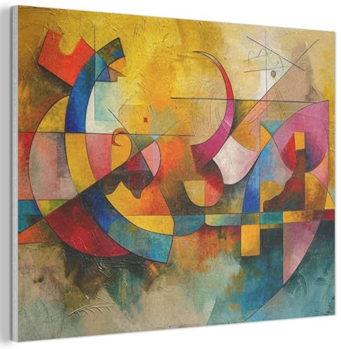 MuchoWow© Bilder aus Filz Wohnzimmer Deko Modern Wandbild Kunstdruck Bild | 100x70 cm - Schlafzimmer über Bett Room Decor Geschenke Kunst - Abstrakt - Ästhetik - Bunt - Kunstwerk