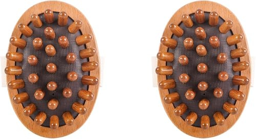 Meridian Brush,spazzola per massaggio del corpo, 2 x corpo anticellulite lenitivo olio essenziale in legno spa cuscino d'aria massaggio meridiano