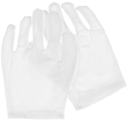 Anneome 2 Pairs Hydrating Moisturizing Spa Gloves White Bamboo Charcoal Fiber Beauty Gloves for Hand Exfoliating and Skin Care Nourishing Softness and Flexibility for Women and Daily Use