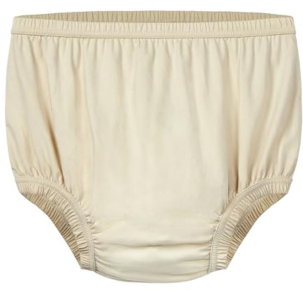 EEOST Adult Waterproof Diaper Cover and Incontinence Pants with Silent Leakproof Protection Featuring Light Absorbent Layer(Beige，XL)