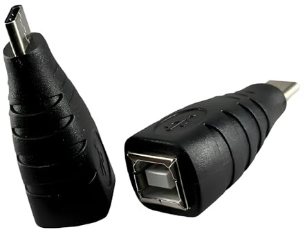 Klaisy Adaptateur USB B vers USB C - Prise droite de type C mâle vers type B femelle - Pour imprimante piano électrique - Câble connecteur