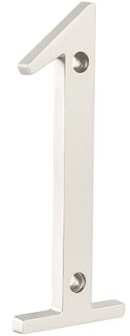 HASWARE 4-Inch Metal Address Numbers for Houses - Brushed-Silver Zinc Alloy Door Sign with Modern Floating Look Rust-Proof Powder-Coated Easy Install 0-9 (Number 1)