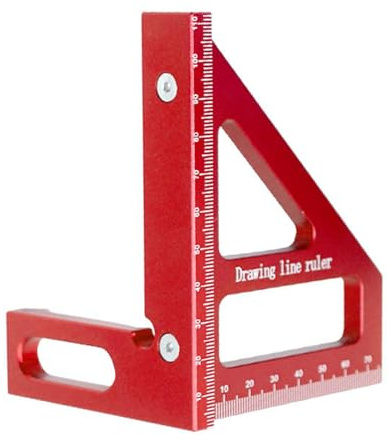 Alomejor Verdicktes Quadratisches Winkelmessgerät für die Holzbearbeitung, Ideal für Schreinerprofis (Rot)