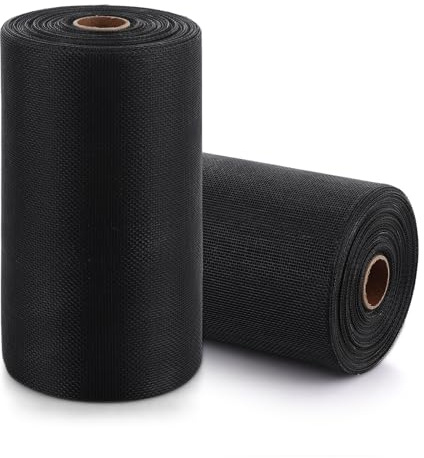 Oungy 2 Roll Insect Mesh, 20CMx30M Fiberglass Window Mesh Roll, Insect Netting for Vegetables, Fly Screen Mesh for Windows, Doors, Patio - Black