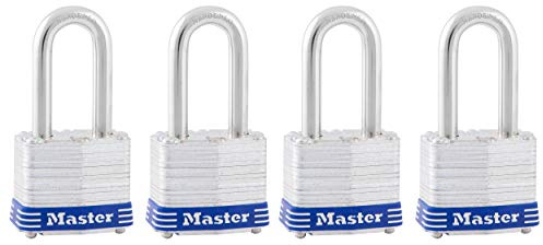 Master Lock 3QLF Outdoor Padlock with Key, 4 Pack Keyed-Alike