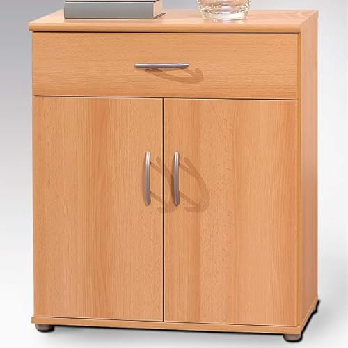 Kommode Viviane 60cm mit 2 Türen und 1 Schublade - Buche