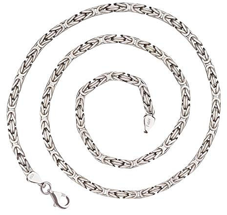 925 Silberkette: Königskette Silber rhodiniert 4mm und 60cm - KKRH-40-60