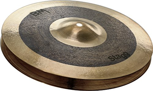 Stagg BM-HR10 10-Inch Black Metal Rock Hi-Hat Cymbals, Black, Bronze