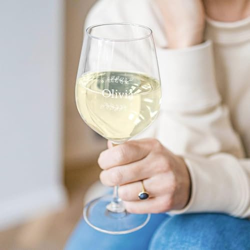 your surprise Copa de Vino Blanco Personalizada - Copa de Vino Blanco con Nombre Grabado: Personalizable con Texto, diseños y Diferentes Tipos de Letras (4)