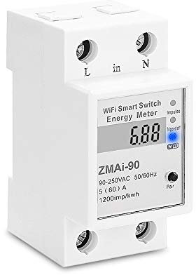 Yagusmart WiFi Smart Metering Energiezähler mit Smart Life APP DIN-Schiene Einphasen-Stromzähler Elektronische 90-250V