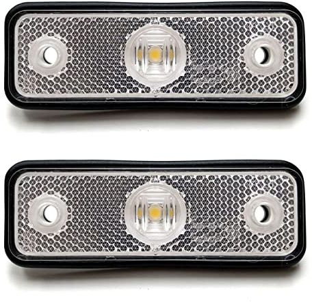 MelTruck® 2x Weiße LED Umrissleuchte Begrenzungsleuchte E9 für Trailer Anhänger Wohnwagen