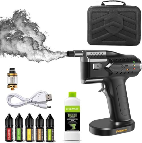 Pxkmouy pistola ahumadora, Pistola de Burbujas ahumada para Alimentos Cocina,Generador de Humo Frío,Infusor De Humo De Cóctel,Pistola Infusora de Humo Alimentada por USB No Requiere Llama Abierta