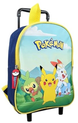 mybagstory Trolley – Pokémon – Blau – Kinder – Schule – Kindergarten – Schulranzen für Jungen – Größe 32 cm – verstellbare Träger – Rollen – Geschenkidee, blau, 32 cm