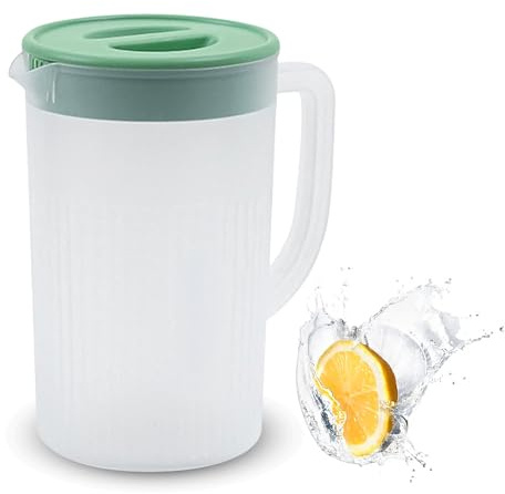 Bouteille en plastique, Carafe à jus, Pichet en Plastique de Grande capacité avec Couvercle, bouteille pour boissons froides de 2,7 litres, Carafe à eau, carafe pour réfrigérateur
