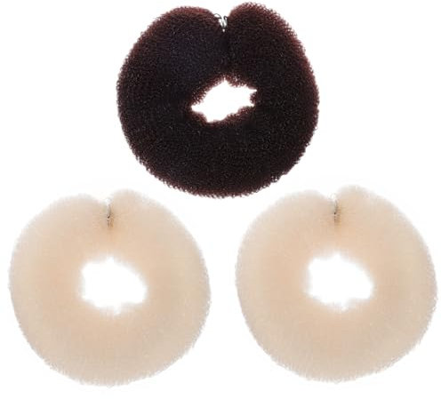 MERRYHAPY 3pcs Curl Hair Roller Hair Bun Maker Ponytail Holder Nylon Material Soft Strip Design Random Color