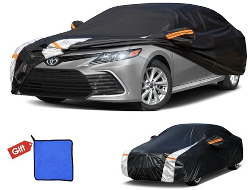 Cotryvox Toyota Camry Car Cover 100% Waterproof All Weather, Gift with Towel, 10 Layers Car Cover Custom Fit 1996-2026 Toyota Camry, Full Exterior Cover Rain Sun UV Protection with Door Zipper.