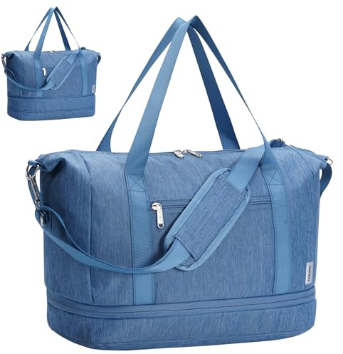 Narwey für Ryanair Handgepäck 40x20x25, Sporttasche Klein Weekender Damen, Reisetasche Handgepäck Tasche Flugzeug, Easyjet Handgepäck 45x36x20, Kliniktasche Geburt Travel Bag für Herren (Marineblau)