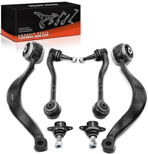 Frankberg 6x Kit de Bras de Suspension Rotule de Suspension Avant Gauche Droite Compatible avec X5 E53 3.0d 3.0i 4.4i 4.6is 4.8is 2.9L-4.8L 2000-2006 Remplacer# 31126769717, 31126760275