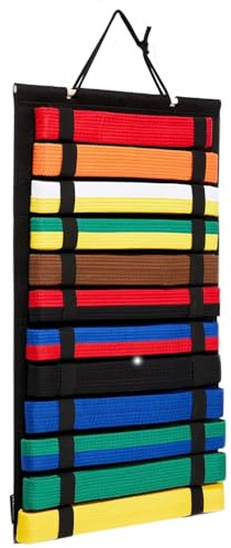 Fukamou Porte Ceintures Arts Martiaux - Porte-Ceinture en Feutre pour Jujutsu à Fixer au Mur - Accessoire pour Débutant en Arts Martiaux, Support d'Organisation Murale avec Gain de Place pour Le