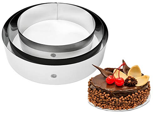 NewlineNY Stainless Steel 3 Sizes Round Molding Plating Forming Cake Mousse Rings, Set of 3