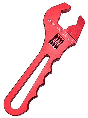 EVIL ENERGY AN Fitting Hose Wrench Adjustable 3AN-16AN Aluminum Red