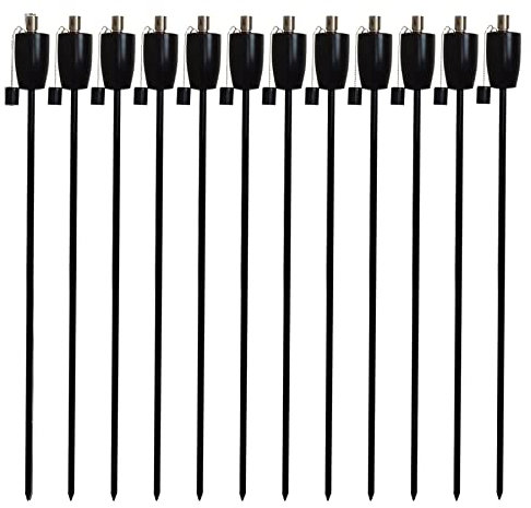 Harbour Housewares Lanterne Noire/Torche de Jardin à Huile/à Paraffine - Design Baril de 1460 mm de diamètre x12