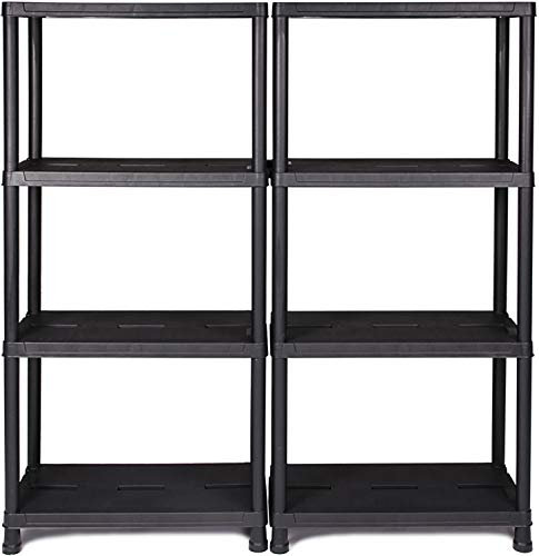 Ondis24 Regal, Lagerregal, 60 x 30 x 138 (H) cm, 12 Zoll Steckregal, Kunststoff, anthrazit, bis maximal 100 kg belastbar - Doppelpack!