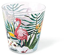 Excelsa Tropical - Juego de 6 vasos de agua, cristal, decoración tropical