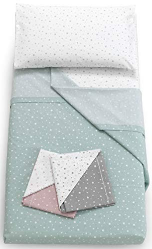 Italbaby 020.1007-003 Completo Lettino da 3 Pezzi Stelline Verde Menta