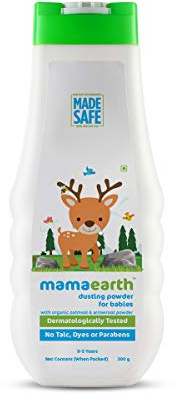 Mamaearth Dusting Powder for Babies | with Organic Oatmeal & Arrowroot | Talc-Free Baby Powder | for Diaper Rash, Sweat or Dry & Irritated Skin | 10.58 Oz/300g