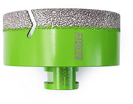 FACHLICH Diamond Core Drill Bits - 4 Tile Drill Bits 100mm Granite Hole Saw Vacuum Brazed for Porcelain Tile Granite Marble Masonry